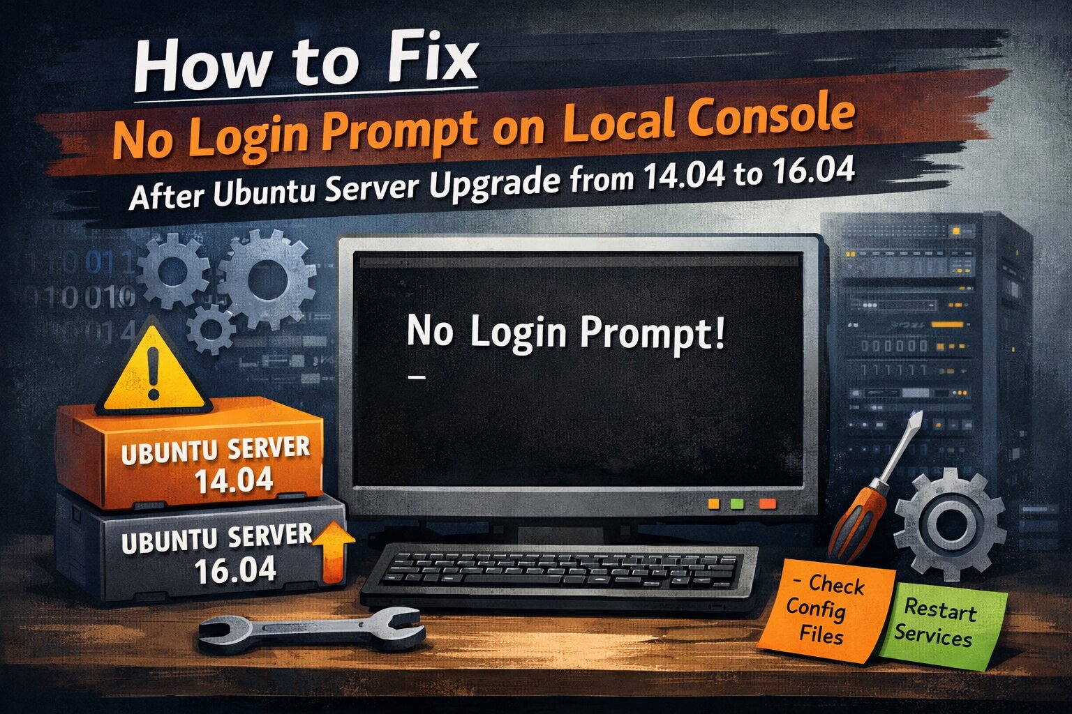 How to fix no login prompt on local console after Ubuntu Server upgrade from 14.04 to 16.04